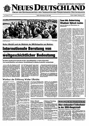 Neues Deutschland Online-Archiv vom 19.06.1969