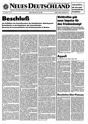 Neues Deutschland Online-Archiv vom 25.06.1969