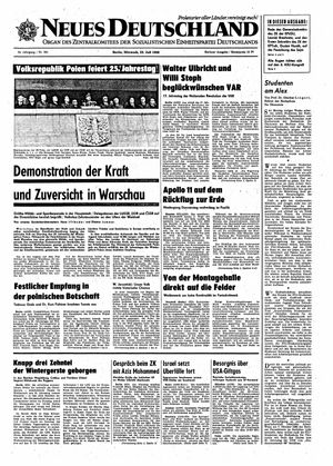 Neues Deutschland Online-Archiv vom 23.07.1969