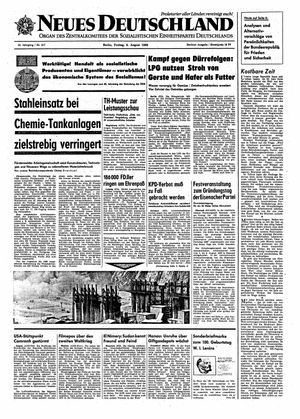 Neues Deutschland Online-Archiv vom 08.08.1969