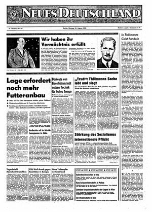 Neues Deutschland Online-Archiv vom 18.08.1969
