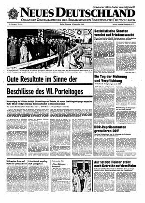 Neues Deutschland Online-Archiv vom 02.09.1969