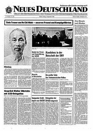 Neues Deutschland Online-Archiv vom 05.09.1969