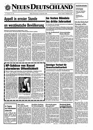 Neues Deutschland Online-Archiv vom 18.09.1969