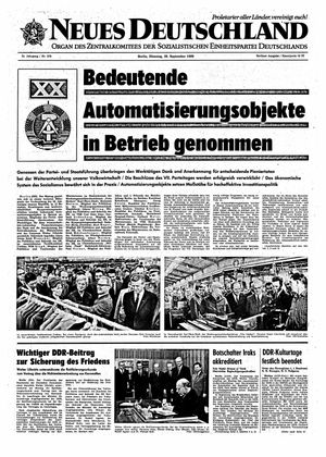 Neues Deutschland Online-Archiv vom 30.09.1969