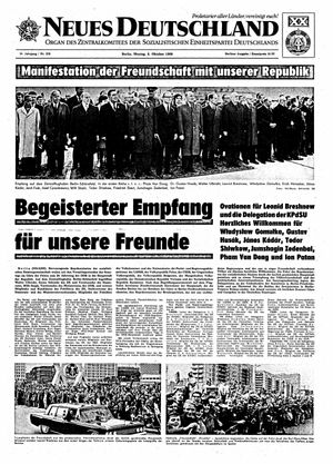 Neues Deutschland Online-Archiv vom 06.10.1969
