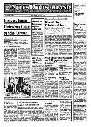 Neues Deutschland Online-Archiv vom 27.10.1969