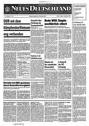 Neues Deutschland Online-Archiv vom 15.11.1969