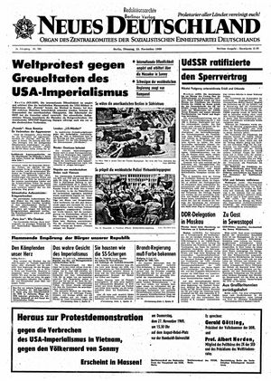 Neues Deutschland Online-Archiv vom 25.11.1969