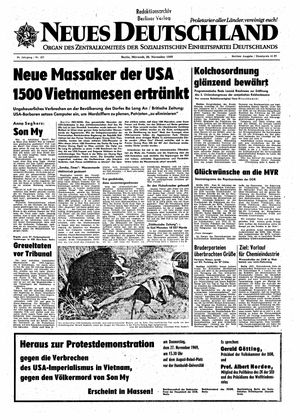 Neues Deutschland Online-Archiv vom 26.11.1969