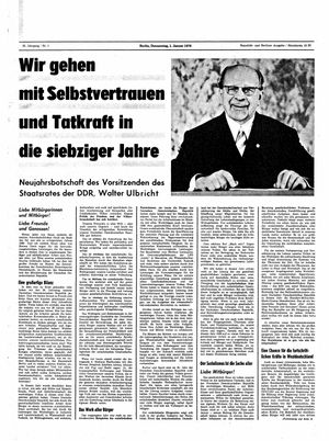 Neues Deutschland Online-Archiv vom 01.01.1970