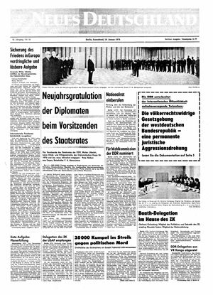 Neues Deutschland Online-Archiv vom 10.01.1970