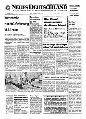 Neues Deutschland Online-Archiv vom 12.01.1970