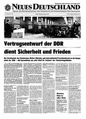 Neues Deutschland Online-Archiv vom 20.01.1970