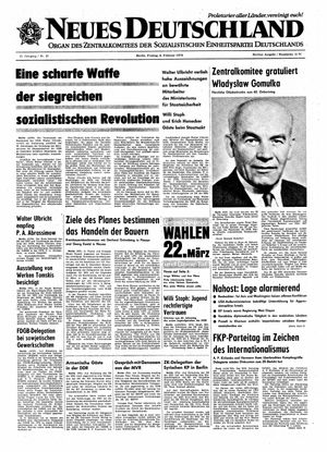 Neues Deutschland Online-Archiv vom 06.02.1970