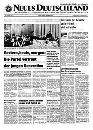 Neues Deutschland Online-Archiv vom 10.02.1970
