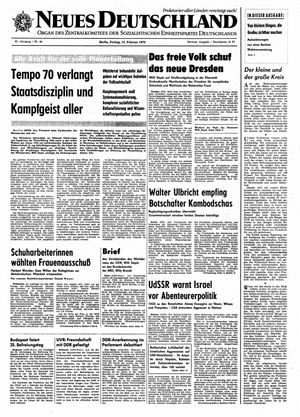 Neues Deutschland Online-Archiv vom 13.02.1970
