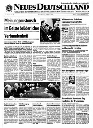 Neues Deutschland Online-Archiv vom 25.02.1970