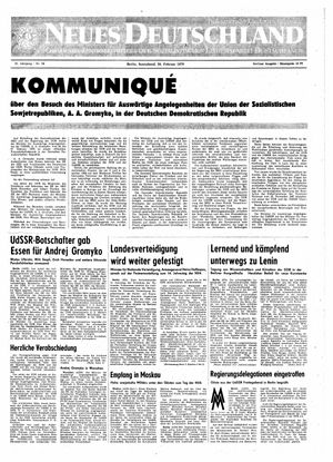 Neues Deutschland Online-Archiv vom 28.02.1970