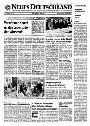 Neues Deutschland Online-Archiv vom 09.03.1970