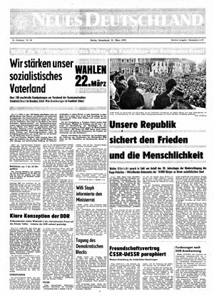 Neues Deutschland Online-Archiv vom 21.03.1970