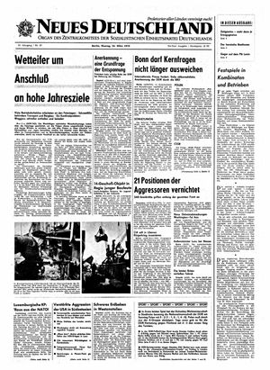 Neues Deutschland Online-Archiv vom 30.03.1970