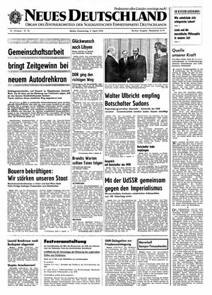 Neues Deutschland Online-Archiv vom 02.04.1970