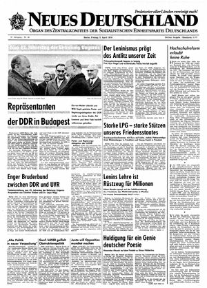 Neues Deutschland Online-Archiv vom 03.04.1970