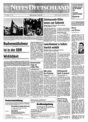 Neues Deutschland Online-Archiv vom 12.04.1970
