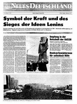 Neues Deutschland Online-Archiv vom 20.04.1970