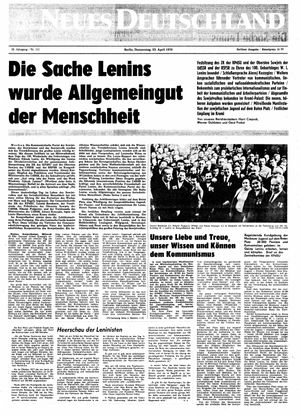 Neues Deutschland Online-Archiv vom 23.04.1970
