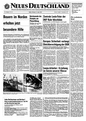 Neues Deutschland Online-Archiv vom 27.04.1970