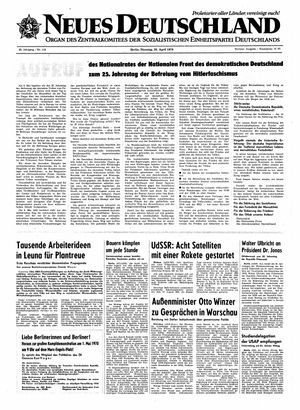 Neues Deutschland Online-Archiv vom 28.04.1970