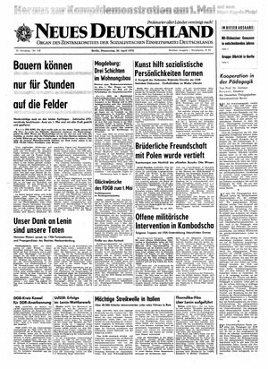 Neues Deutschland Online-Archiv vom 30.04.1970