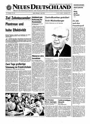 Neues Deutschland Online-Archiv vom 08.06.1970