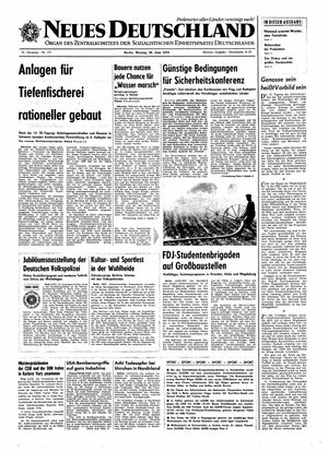 Neues Deutschland Online-Archiv vom 29.06.1970