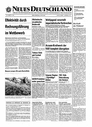 Neues Deutschland Online-Archiv vom 22.07.1970