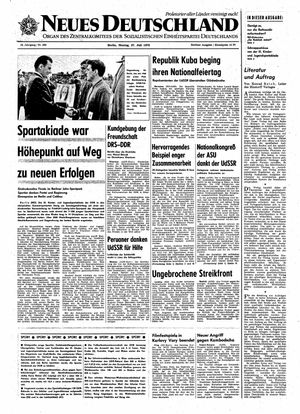 Neues Deutschland Online-Archiv vom 27.07.1970