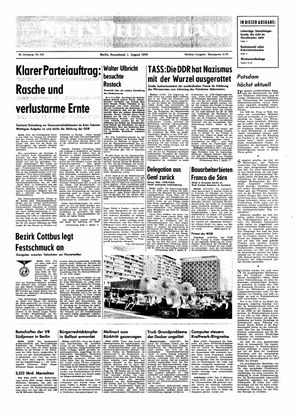 Neues Deutschland Online-Archiv vom 01.08.1970