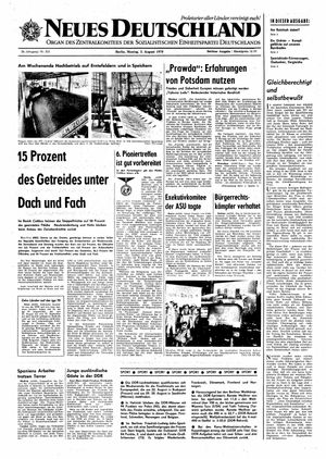 Neues Deutschland Online-Archiv vom 03.08.1970