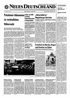 Neues Deutschland Online-Archiv vom 04.08.1970