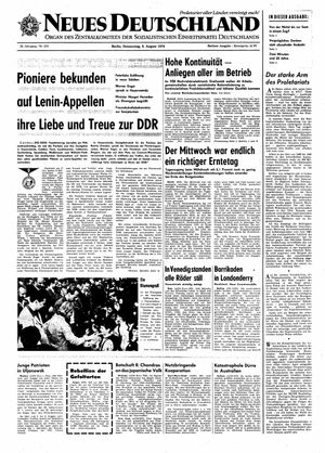 Neues Deutschland Online-Archiv vom 06.08.1970