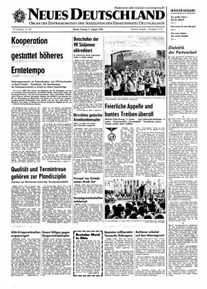 Neues Deutschland Online-Archiv vom 07.08.1970