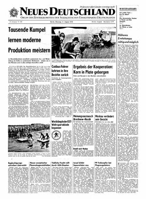 Neues Deutschland Online-Archiv vom 11.08.1970
