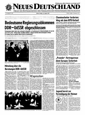 Neues Deutschland Online-Archiv vom 14.08.1970