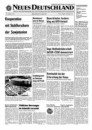 Neues Deutschland Online-Archiv vom 19.08.1970