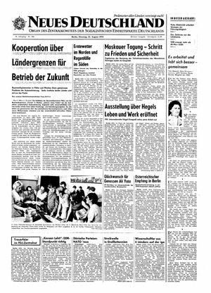 Neues Deutschland Online-Archiv vom 25.08.1970