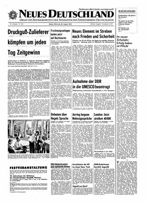 Neues Deutschland Online-Archiv vom 26.08.1970