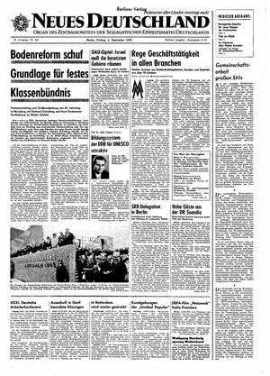 Neues Deutschland Online-Archiv vom 04.09.1970