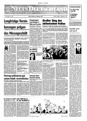 Neues Deutschland Online-Archiv vom 06.09.1970